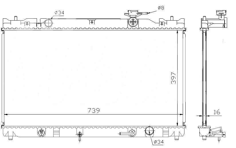 64635 / TO2282 / РАДИАТОР TOYOTA CAMRY 01- 739x397 2.0/2.4 M\A +\-C / 16400-28280 (шт.) 64635 / TO2282 / РАДИАТОР TOYOTA CAMRY 01- 739x397 2.0/2.4 M\A +\-C / 16400-28280 (шт.)