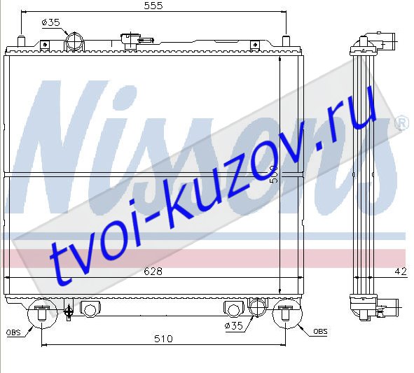 PAJERO РАДИАТОР ОХЛАЖДЕН MT 2.8 (турбодизель) PAJERO РАДИАТОР ОХЛАЖДЕН MT 2.8 (турбодизель) MB890954